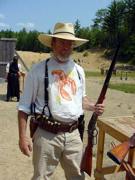 Driftwood Johnson with his lobster bib.