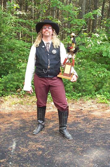 Wild Bill Blackerby with the 'Icon of Idiotcy' trophy.