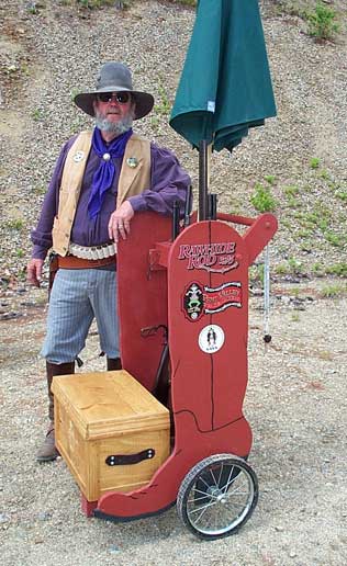 Rawhide Rod with cart at 2003 Fracas at Pemi Gulch.
