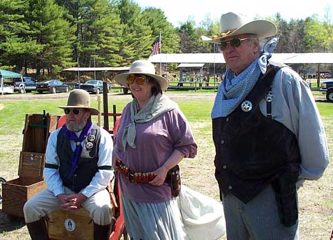 Rawhide Rod, Pistol Packing Punky and Amos-T at Falmouth, ME in May 2003.